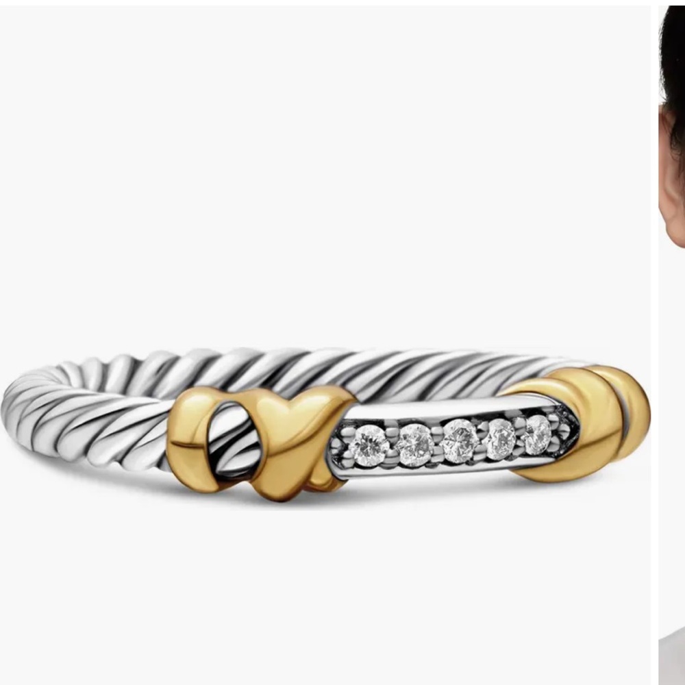 Twisted Corded Gold & Silver Ring DY Inspired Style (Size 6) New!